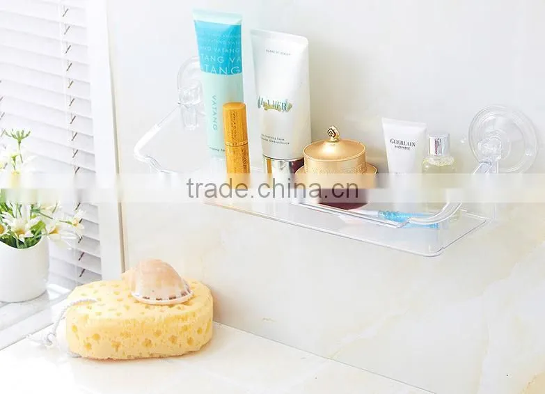 plastic transparent holder/shelves with sucker