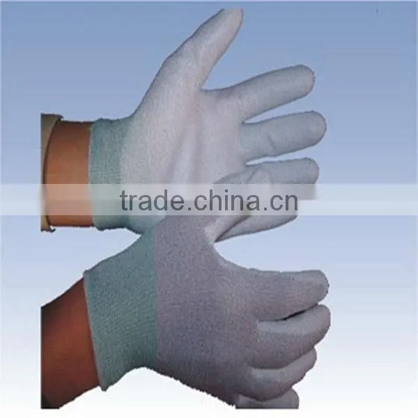 White PU white nylon inspection gloves