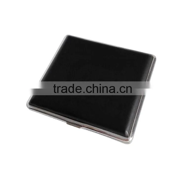 20pcs capacity cigarette case, PU+Stainless steel metal cigaette case,Metal cigarette case