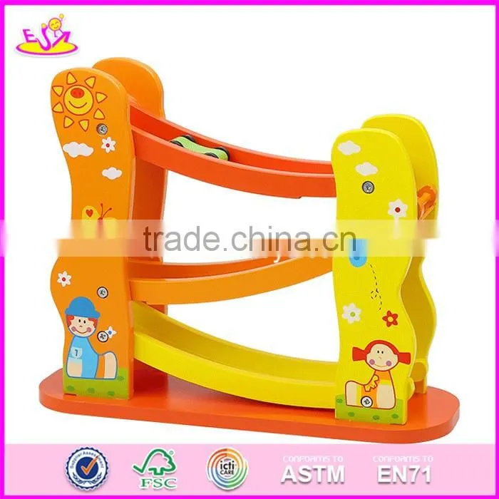 2017 new design 3 levels kids cartoon wooden toy race track W04E051