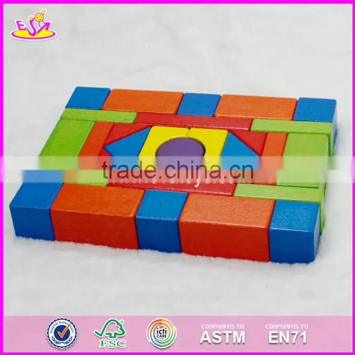 2017 New design 29 pieces educational building blocks wooden toys for kids W13A106