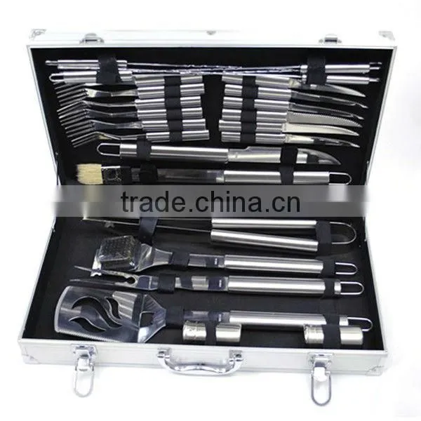BQ-0061 / Alu case 21 pcs hollow handle mini barbecue