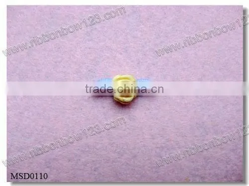 Satin ribbon small artificial flowers with leaf