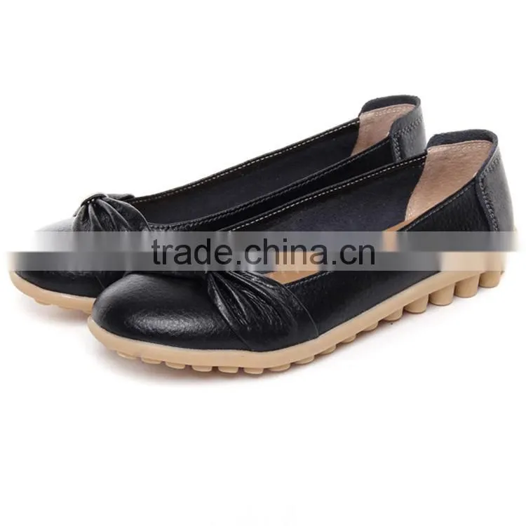 MLS11098 best quality low price leather soles ladies flat shoes