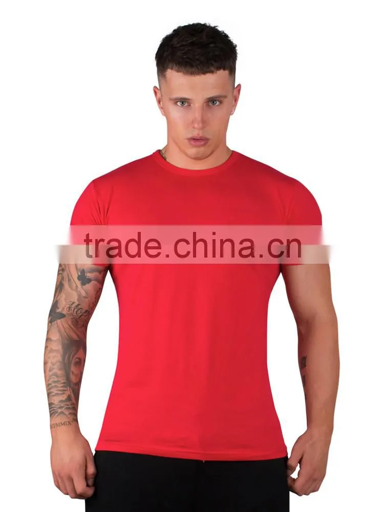 95cotton 5spandex muscle mens tight fit t shirt