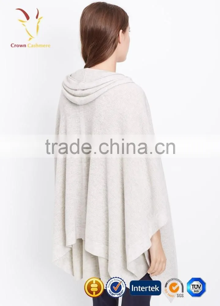 Ladies Knitting Pattern Hooded Knitted Sweater,Hooded Wool Crochet Poncho
