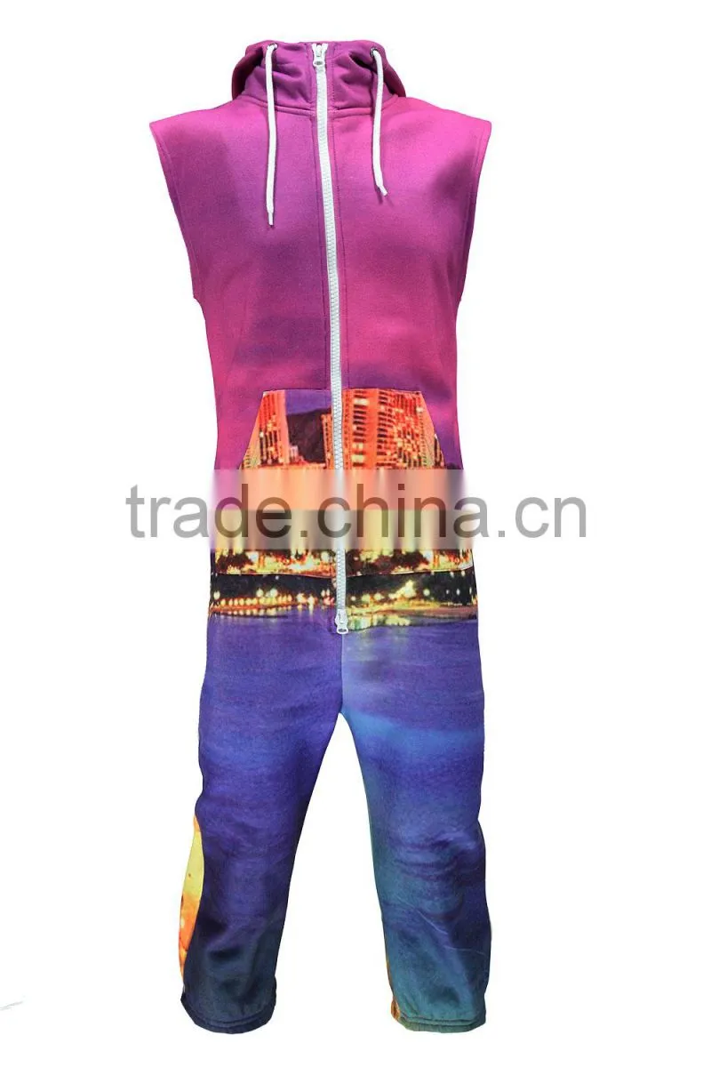 Rio Cityscape sublimation print short adult polyester onesie