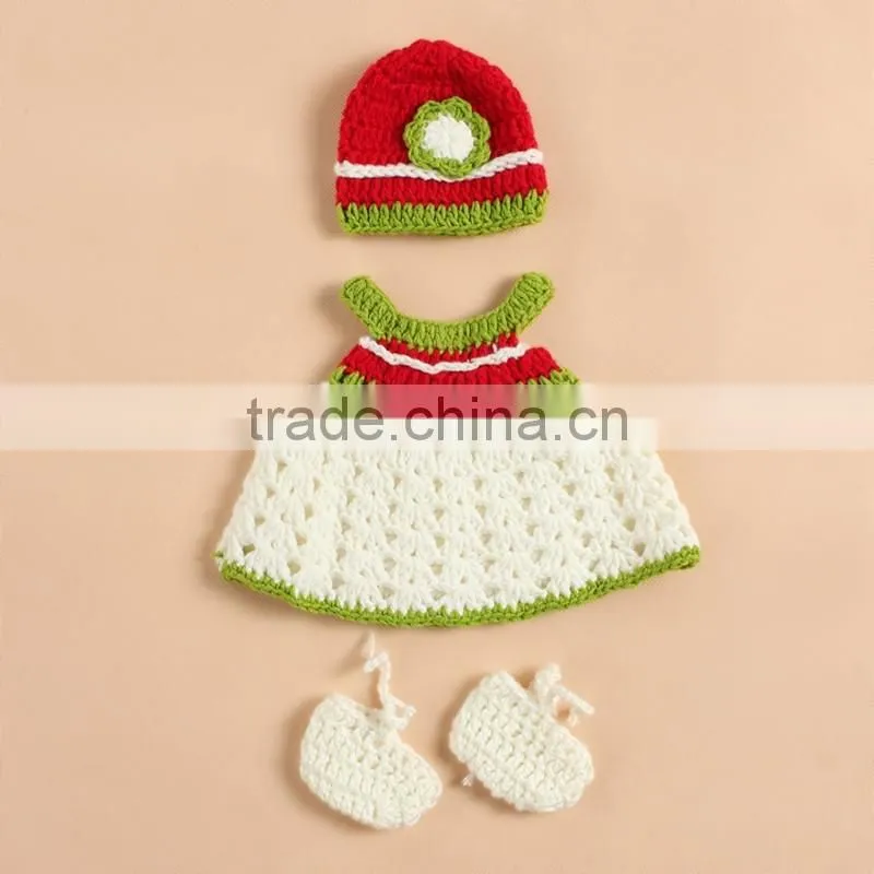 2pcs pants and hat set photo props hand crochet fashion deer animal knitting photography