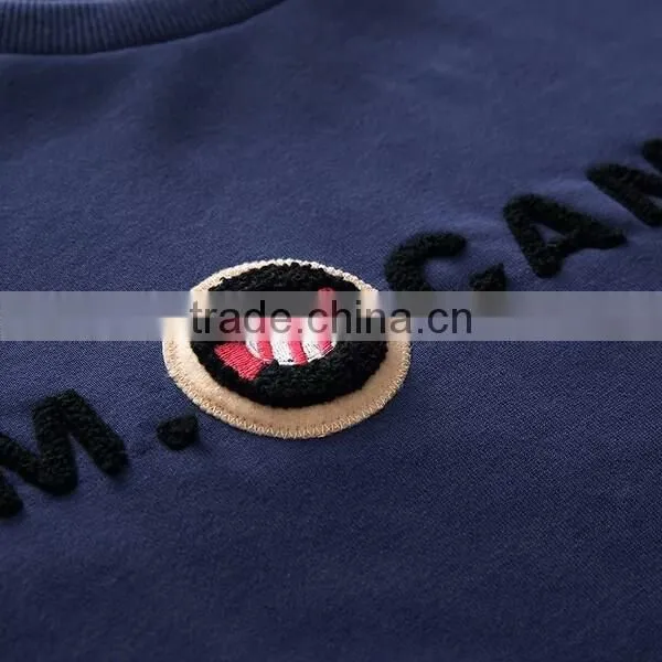 Fashion design embroidery letters soft wearing woman long sleeve pullover fleece hoodie