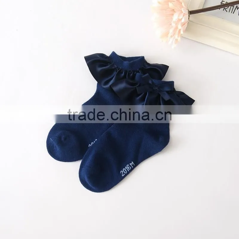Designer hot sell ribbon lace baby socks