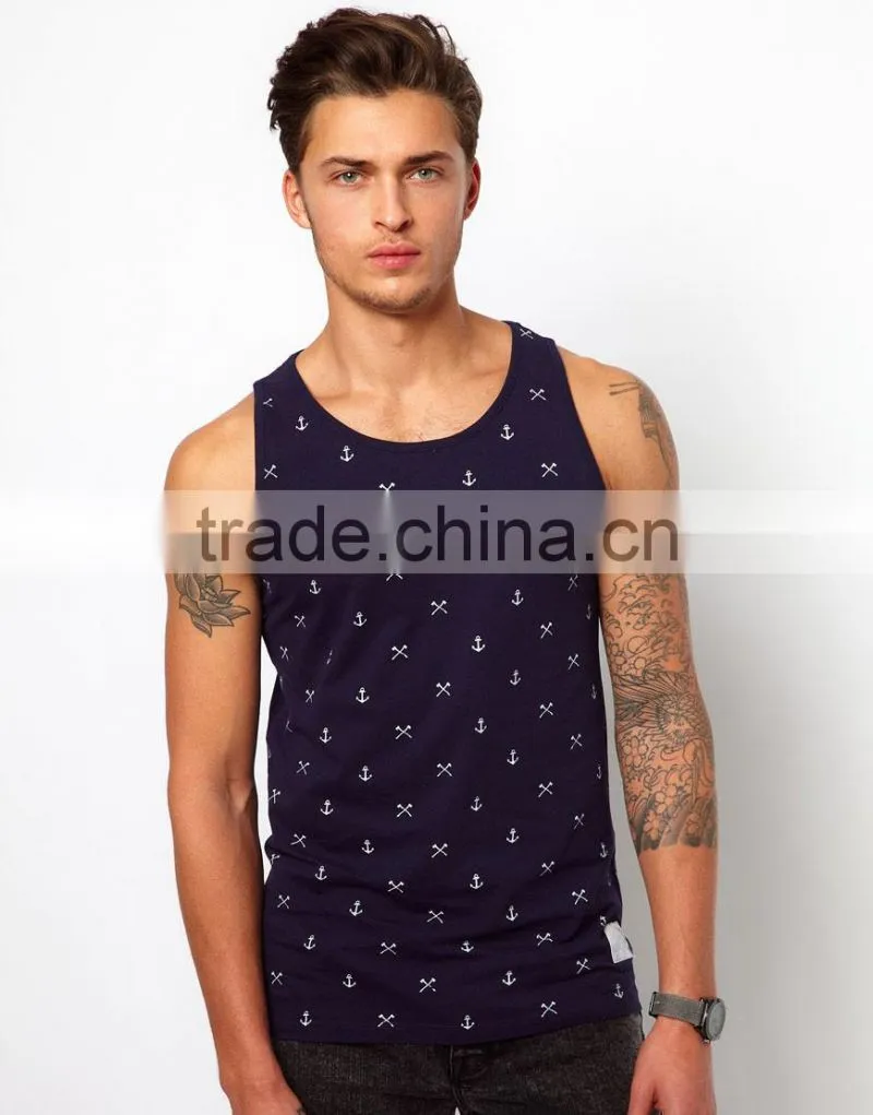 anchor print pattern throughout vests