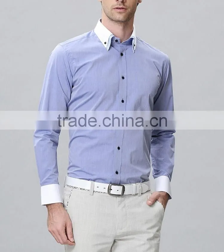 Long sleeve double collar fancy shirts for men wholesale men's shirts