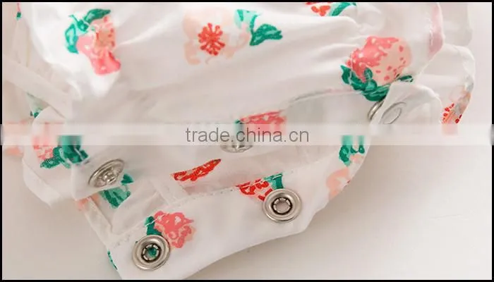 digital print cotton poplin romper baby girl clothes