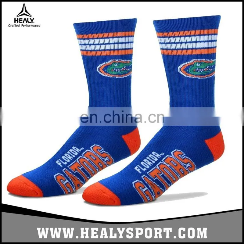 Fashional stripe design Alabama Crimson Tide women basketball high socks