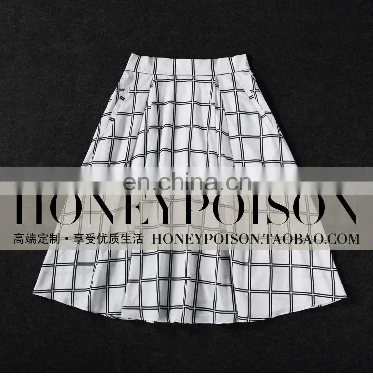 2014 Hot selling short sleeve grid new style dress