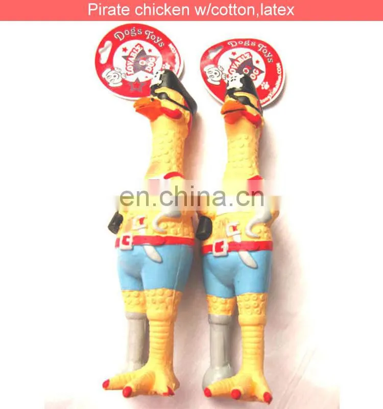 Pirate chicken w/cotton,latex Pet toy/Dog toy