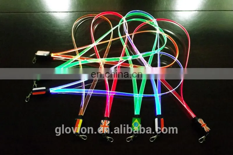 New Design hot sale LED flashing colorful lanyards for girl