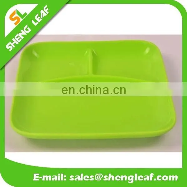 silicone food serving plate bowl with three parts