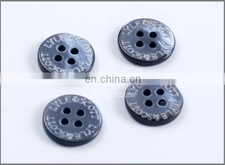 Laser Engraved MOP Shell Button for Shirt BN80055