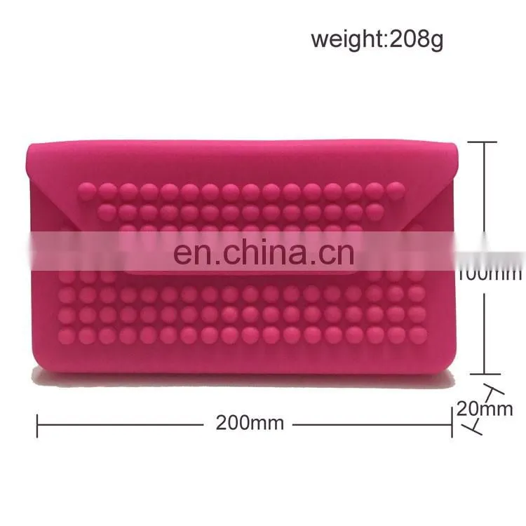 Luxury Clutch Cosmetic Lip Purse Ladies Fashion Rectangle Evening Wallet Custom Silicone Bags