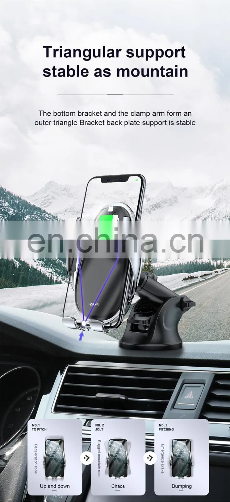 JOYROOM universal fast charge fantasy portable mobile phone wireless car charger mount holder for iphone stand