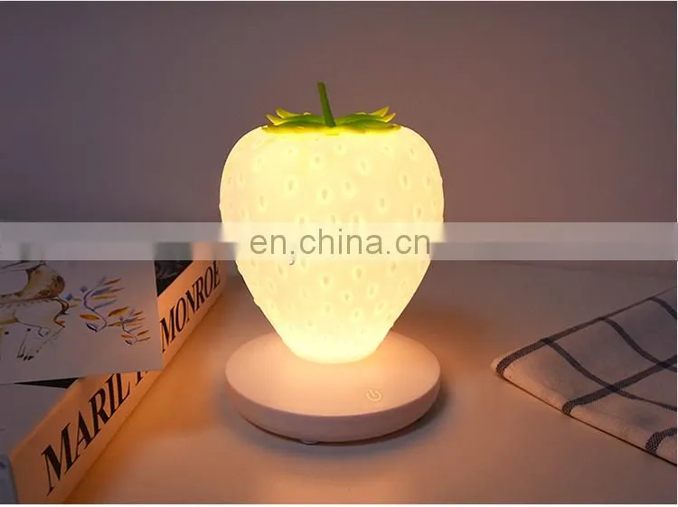 Colorful touch sensor led bedside lamps soft silicone soft baby night light for kids