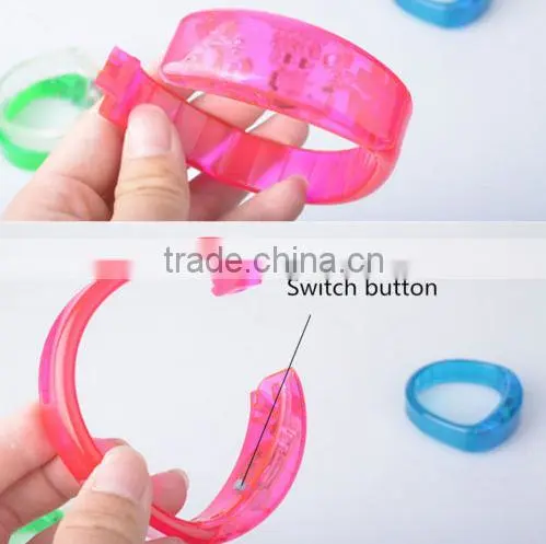 Sound Activated Flashing Bracelet LED Bright Wristband Colorful Blue Green Red