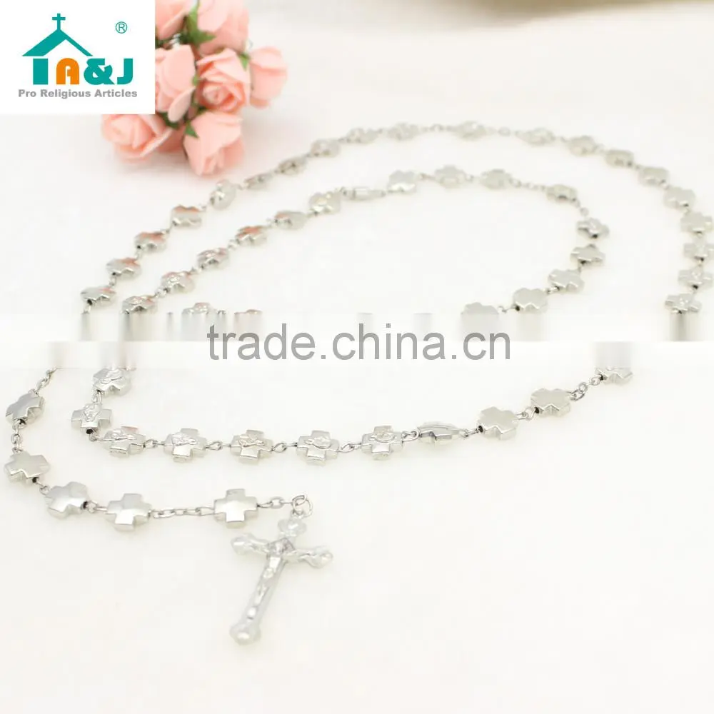 Cross Beads Metal Rosary