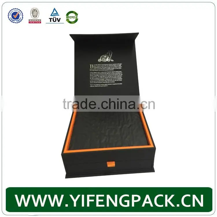 matte black leather paper soft touch feeling luxury chocolate packaging boxes