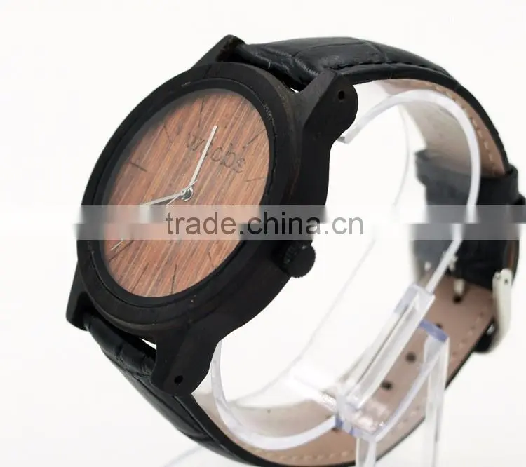 concise natural environment friendly women man unisex black wrist watch