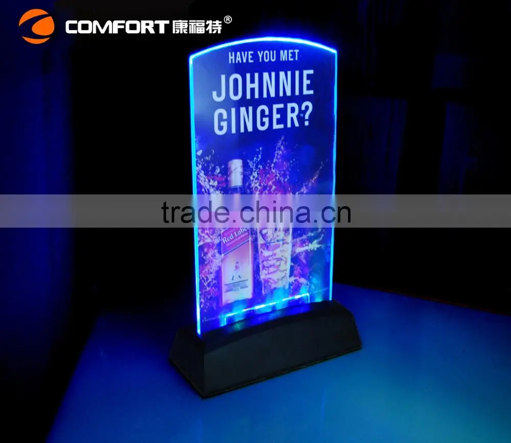 OEM ODM custom made led lighted acrylic price list holder