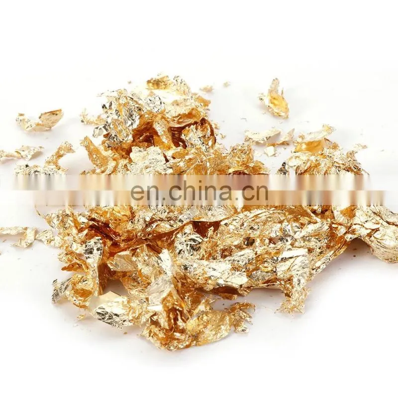 2g/box Edible Grade Genuine Gold Leaf Schabin Flakes Gold Cake Decoration DIY Chocolates Decor For Happy Birthday Party Baking