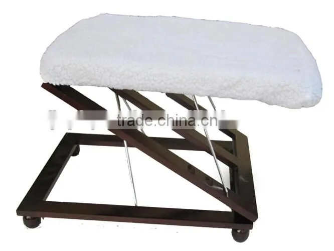 wooden footstool with pashm cover