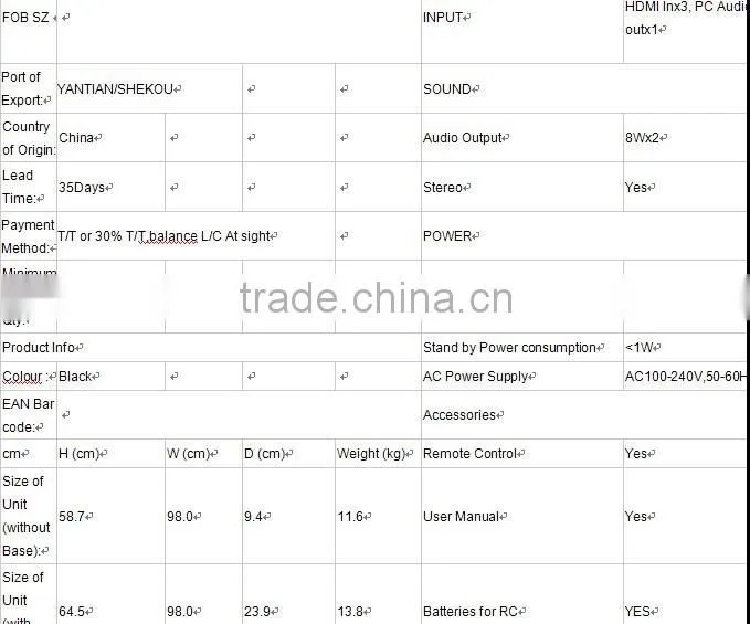 42INCH BIG SIZE TELEVISION 42'' 3D LED TV MADE IN CHINA