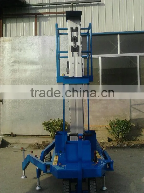 hydraulic single mast aluminum one man lift platform/mobile aerial Aluminum elevated work platform