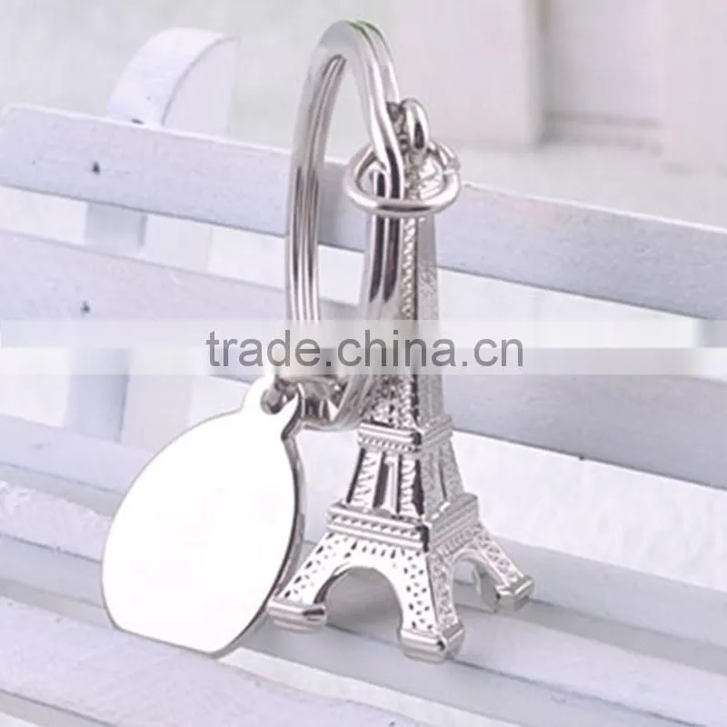 Good quality zinc alloy key chain pendant small Tower Keychain