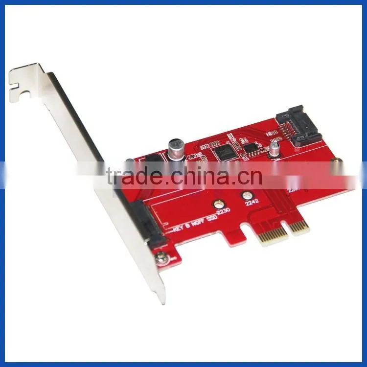 PCI express PCie to NGFF M.2 Key-B 2280 SSD with SATA III 6Gbps expansion adapter card