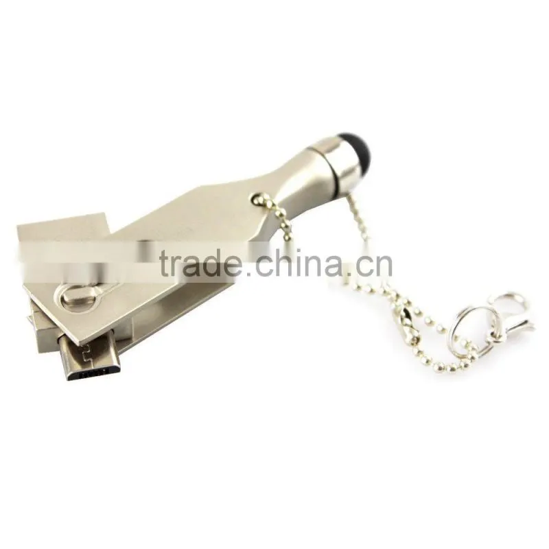 mini silver OTG usb with touch pen function