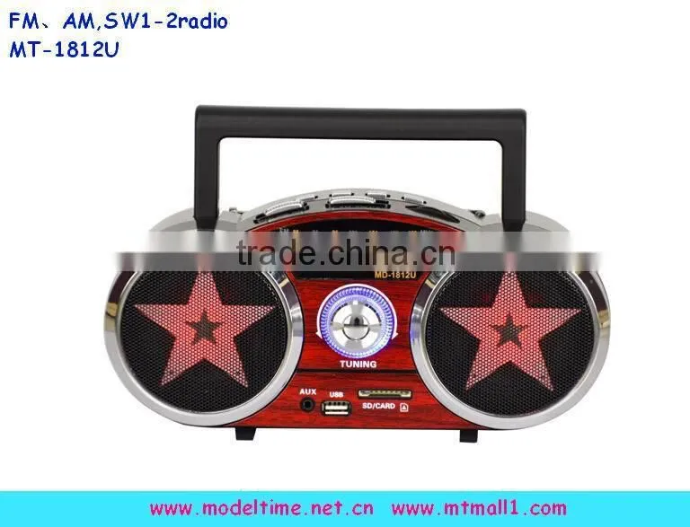 Portable AM FM SW retro usb sd speaker radio