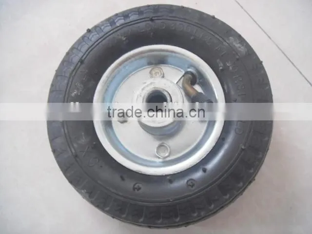6x2 rubber wheel for trolley use 6"" pneumatic rubber wheel