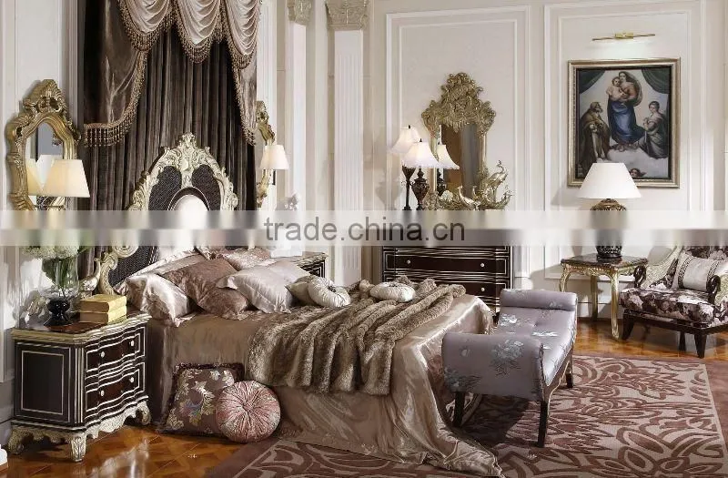 Luxury royal design wood bedroom set
