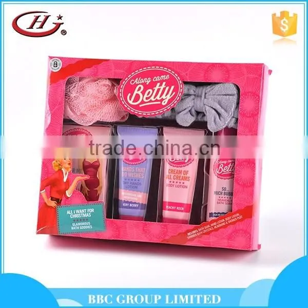 BBC Along Came Betty Gift Sets OEM 003 OEM High quality women body care 6pcs bath gift sets wholesale