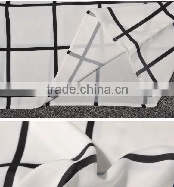 2014 new Trendy black and white gingham top and trousers for ladies