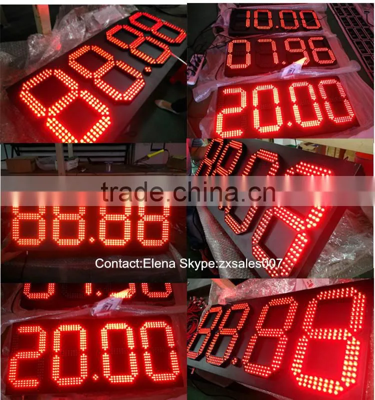 gas price led sign led displaystation price led screen 8 inch 12inch 15 inch 88.88 led 7 segment led screen