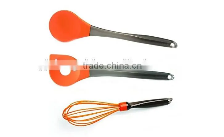 Hot Sale High quality Food Grade Silicone Solid Spoon and Slotted spoon Cooking Utensils Set