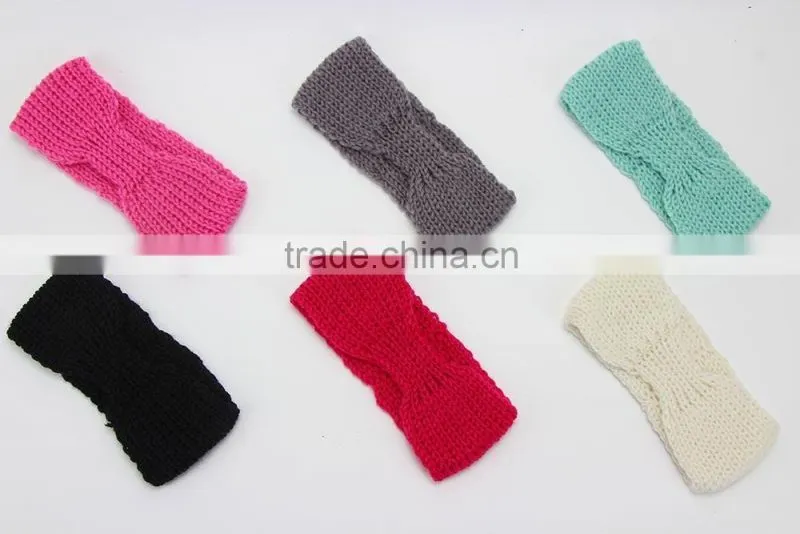 Hot-sales baby crochet headband headwraps children knitted headbands for hair accessories kids headwear
