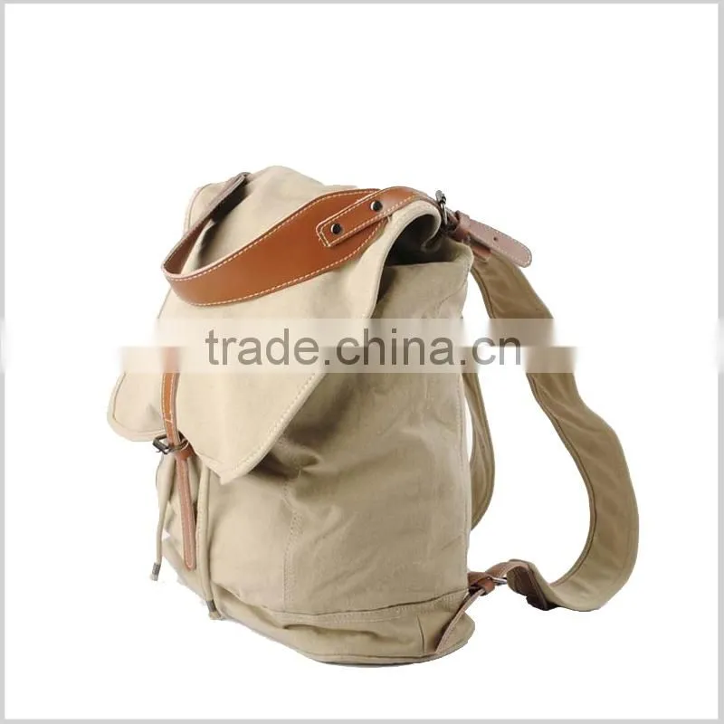 high quality hot sale custom fashion simple plain canvas backpack for teens