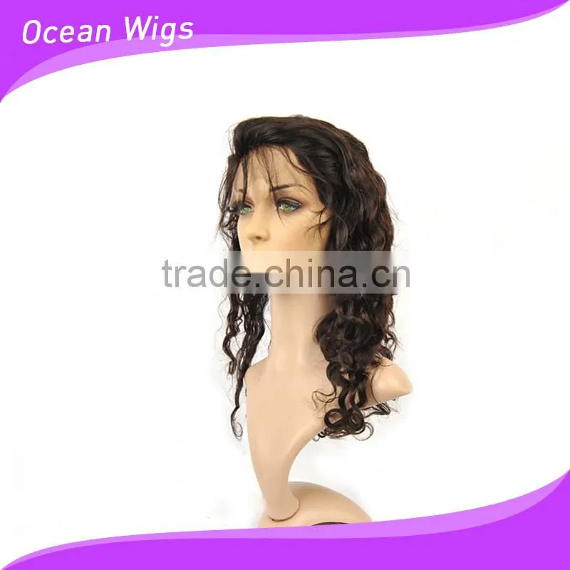 human hair lace wig, body wave, 18", natural color