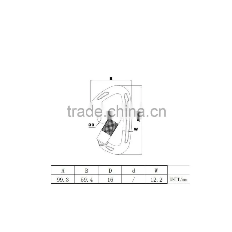 yellow high quality high breaking strength aluminum hook with screw