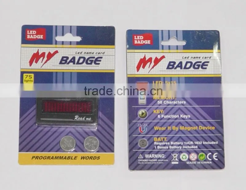 LED Flashing Badge with Multi-character Change